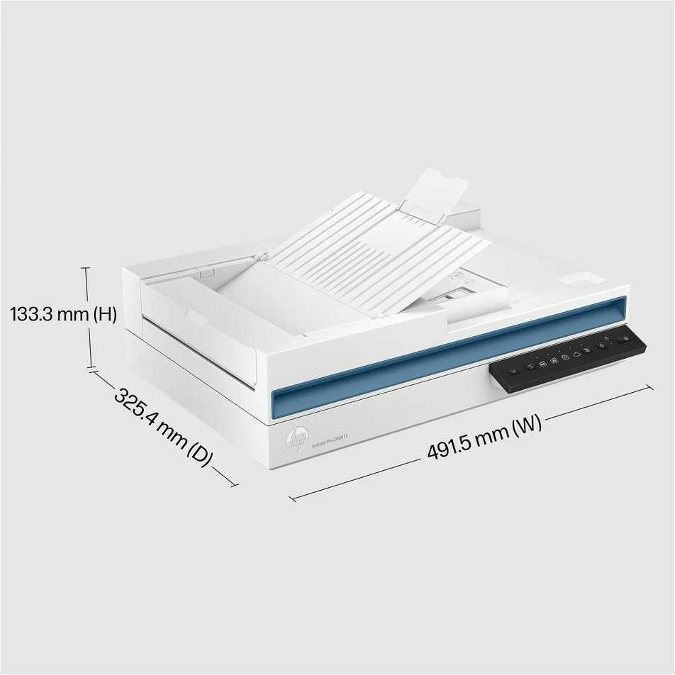 Skeneris Hewlett Packard (HP) „HP ScanJet Pro 2600 f1“ skaitytuvas – A4 spalvotas 300 dpi, plokščias nuskaitymas, automatinis dokumentų tiektuvas, automatinis dvipusis, OCR / nuskaitymas į tekstą, 25 ppm, 1500 puslapių per dieną