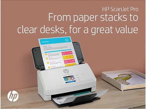 Skeneris Hewlett Packard (HP) HP ScanJet Pro N4000 snw1 skaitytuvas – A4 spalvotas 600 dpi, lapų tiekimo nuskaitymas, automatinis dokumentų tiektuvas, automatinis dvipusis, OCR / nuskaitymas į tekstą, 40 ppm, 4000 puslapių per dieną