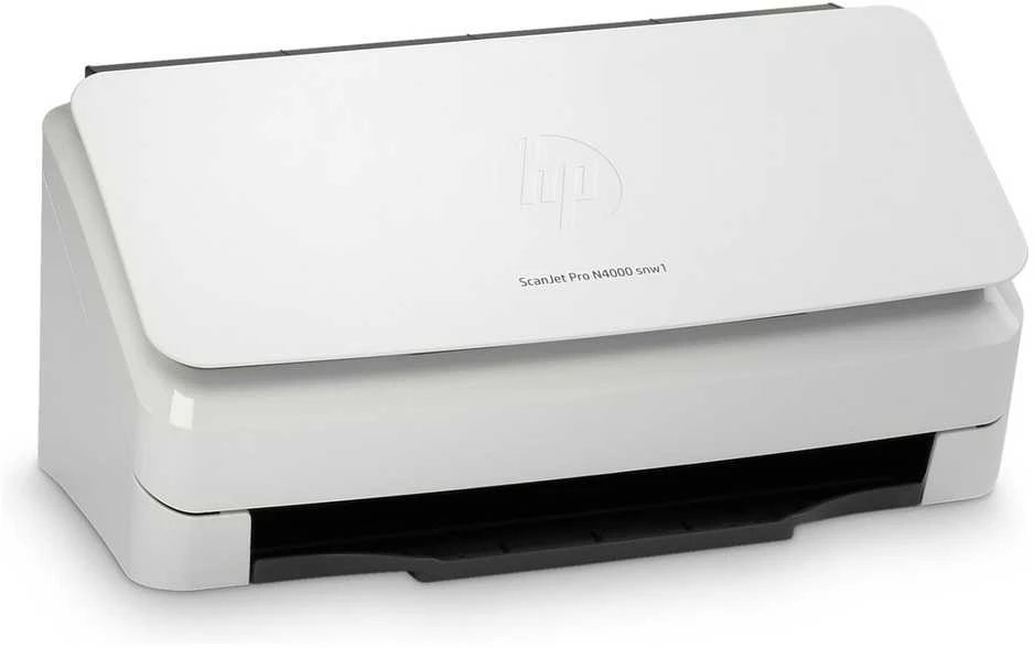 Skeneris Hewlett Packard (HP) HP ScanJet Pro N4000 snw1 skaitytuvas – A4 spalvotas 600 dpi, lapų tiekimo nuskaitymas, automatinis dokumentų tiektuvas, automatinis dvipusis, OCR / nuskaitymas į tekstą, 40 ppm, 4000 puslapių per dieną