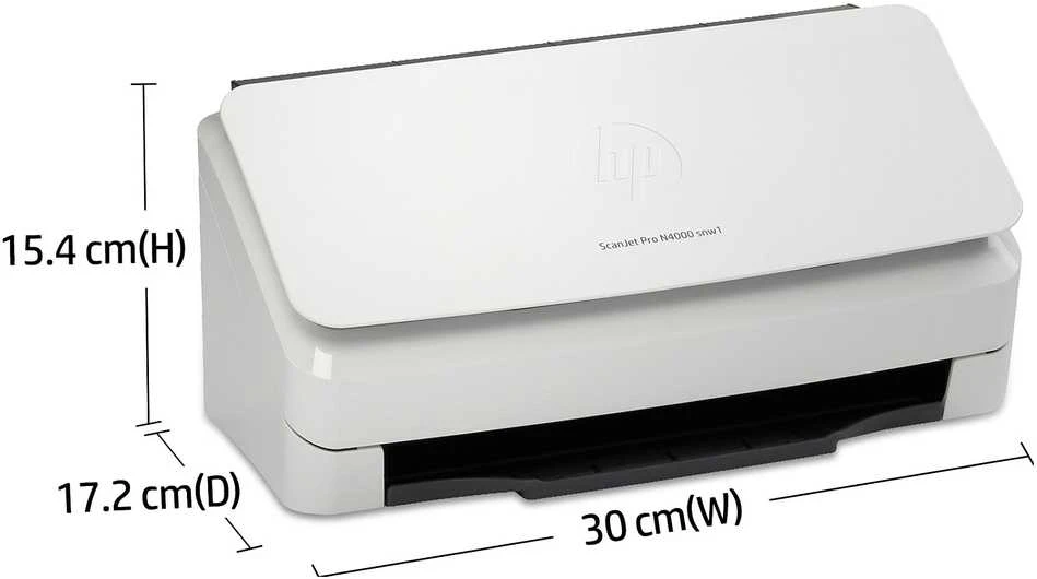 Skeneris Hewlett Packard (HP) HP ScanJet Pro N4000 snw1 skaitytuvas – A4 spalvotas 600 dpi, lapų tiekimo nuskaitymas, automatinis dokumentų tiektuvas, automatinis dvipusis, OCR / nuskaitymas į tekstą, 40 ppm, 4000 puslapių per dieną