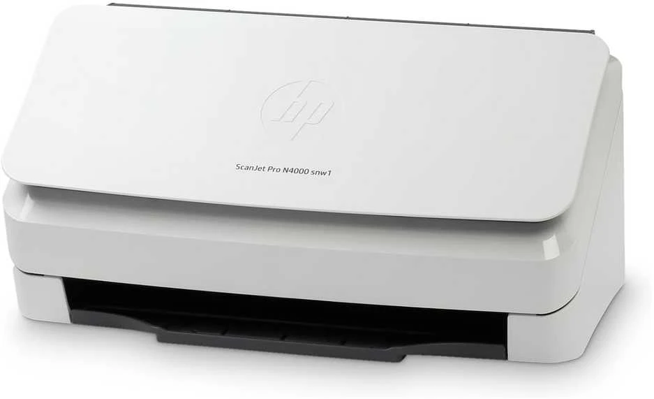 Skeneris Hewlett Packard (HP) HP ScanJet Pro N4000 snw1 skaitytuvas – A4 spalvotas 600 dpi, lapų tiekimo nuskaitymas, automatinis dokumentų tiektuvas, automatinis dvipusis, OCR / nuskaitymas į tekstą, 40 ppm, 4000 puslapių per dieną