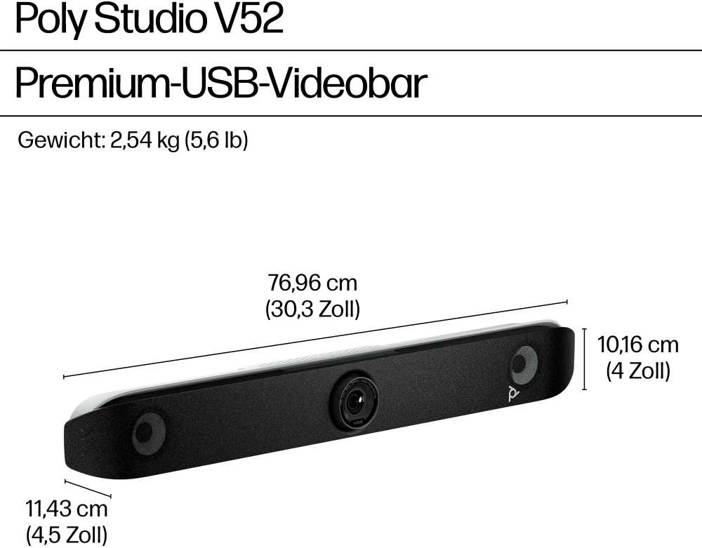 Hewlett Packard (HP) HP Poly Studio V52 USB vaizdo juosta EMEA – INTL English Loc Euro kištukas