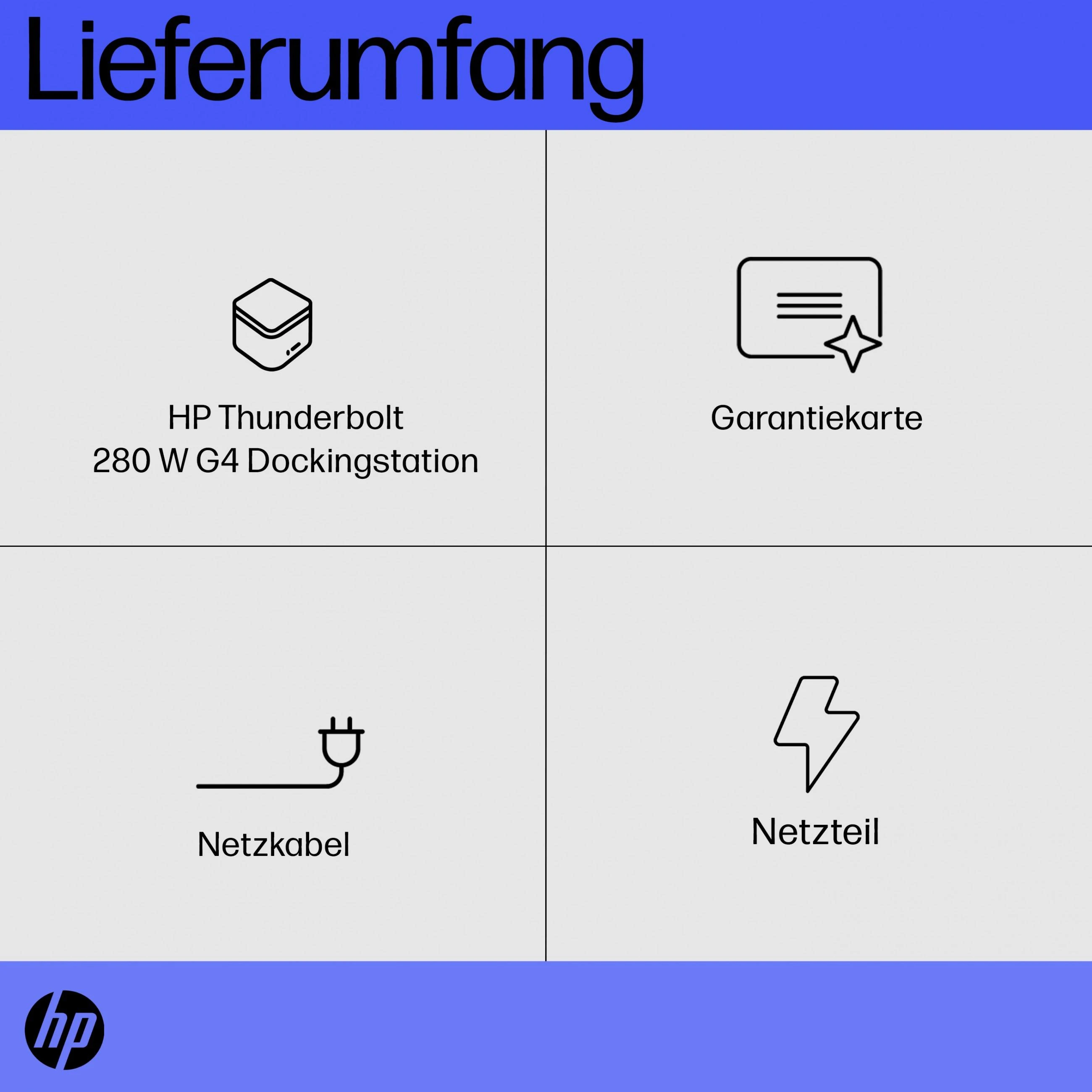 Hewlett Packard (HP) HP Thunderbolt 280W G4 dokas su kombinuotu kabeliu