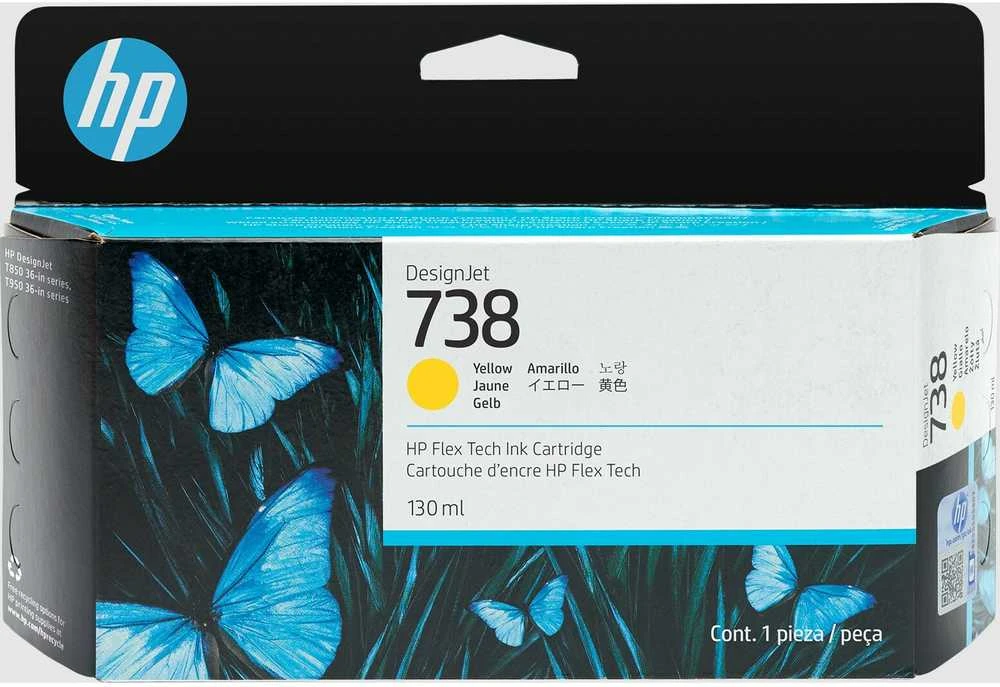 Hewlett Packard (HP) HP 738 130-ml geltona