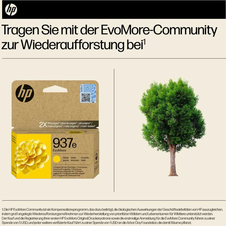 HP No. 937 geltona Instant Ink EVOMORE