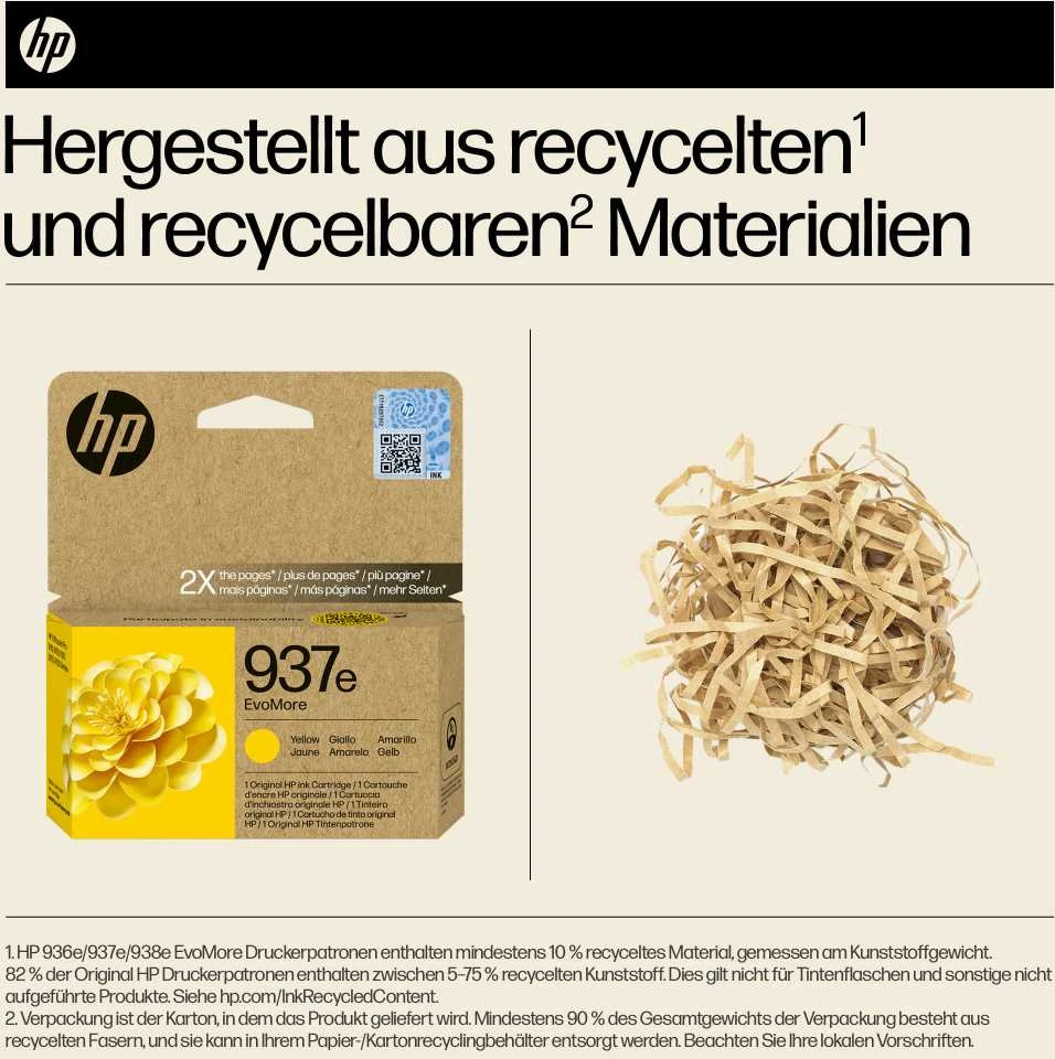 HP No. 937 geltona Instant Ink EVOMORE