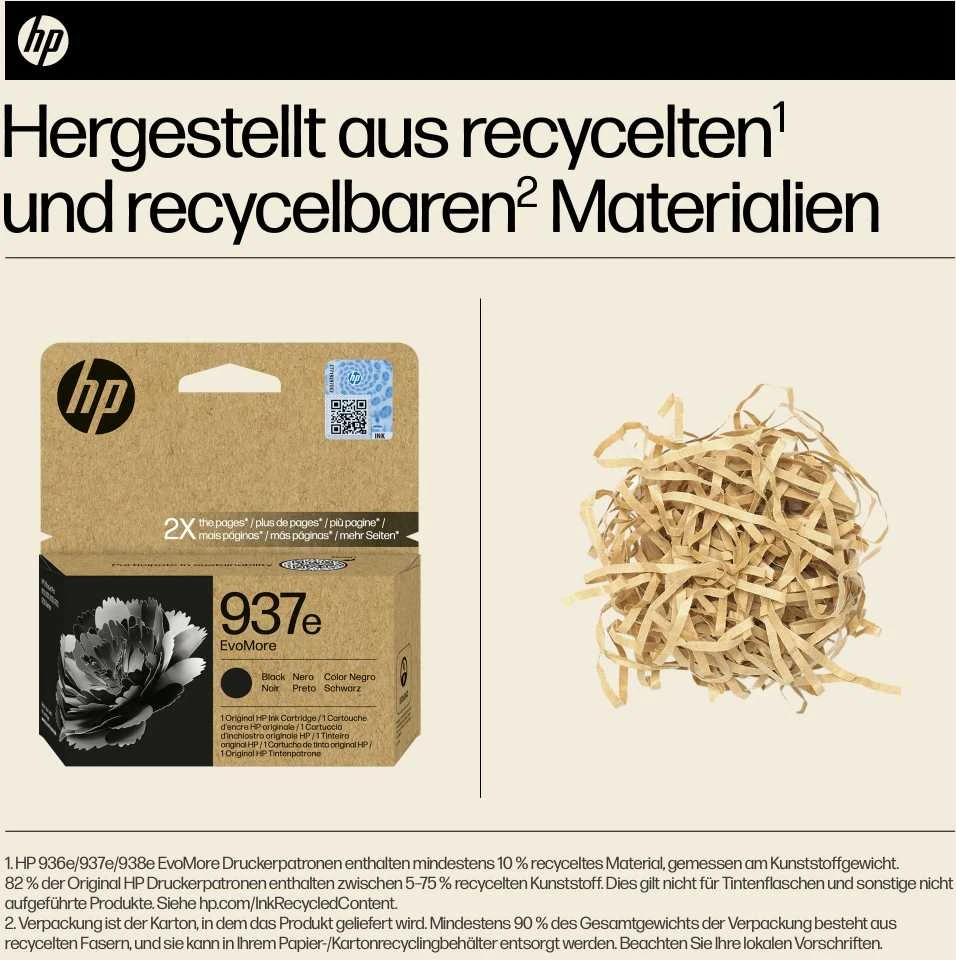 HP 937 juoda Instant Ink EVOMORE