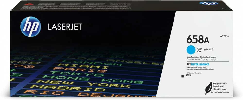 Hewlett Packard (HP) HP 658A žydra lazerinio spausdintuvo tonerio kasetė, 6000 puslapių, skirta HP „Color LaserJet Enterprise M751“ serijai