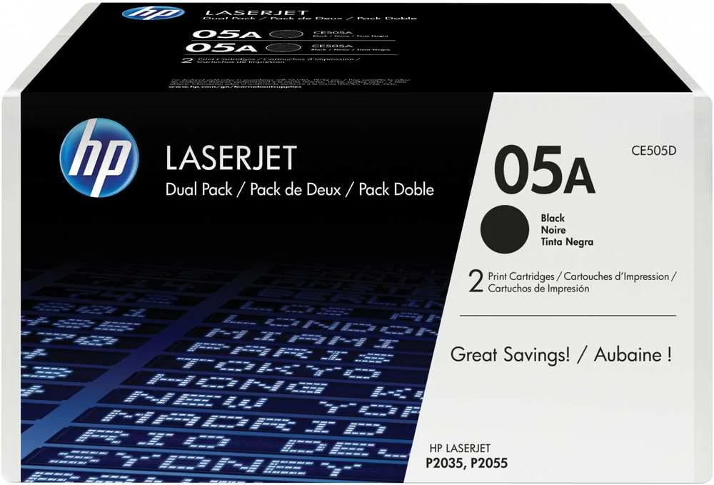 Hewlett Packard (HP) HP CE505D No.05A Dual Pack Juodas kasetė (CE505D)