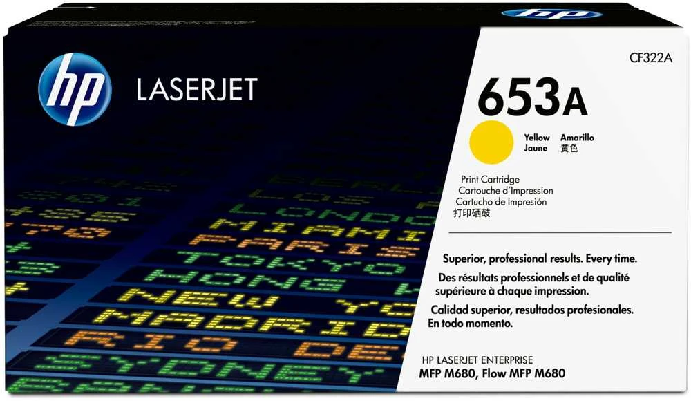 Hewlett Packard (HP) HP No.653A (CF322A), geltona kasetė