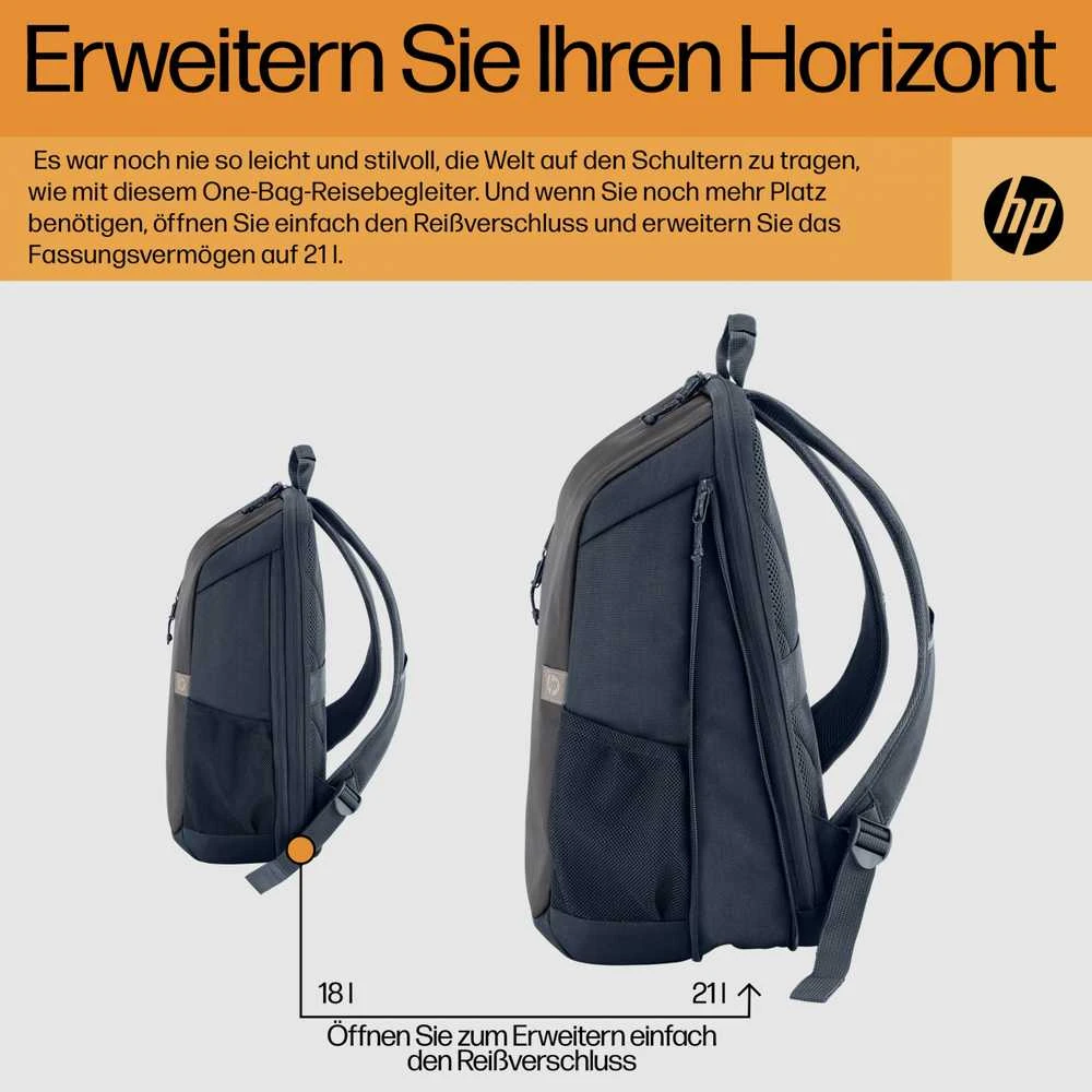 Hewlett Packard (HP) HP kelioninė 15,6 colio kuprinė, 18 litrų talpa, „Bluetooth“ sekiklio kišenė – geležies pilka