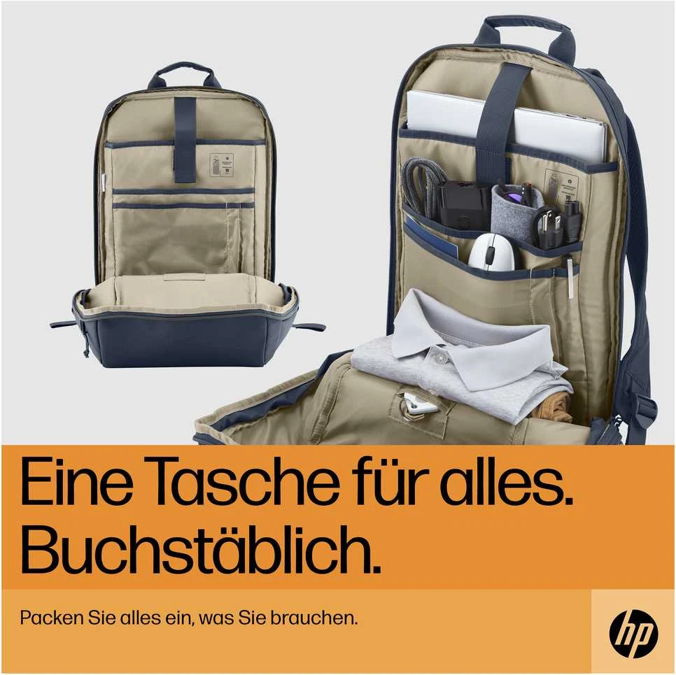 Hewlett Packard (HP) HP Travel 18 Liter 15.6 Pilkas Nešiojamas kompiuteris Backpack