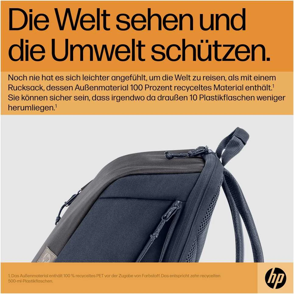 Hewlett Packard (HP) HP Travel 18 Liter 15.6 Pilkas Nešiojamas kompiuteris Backpack