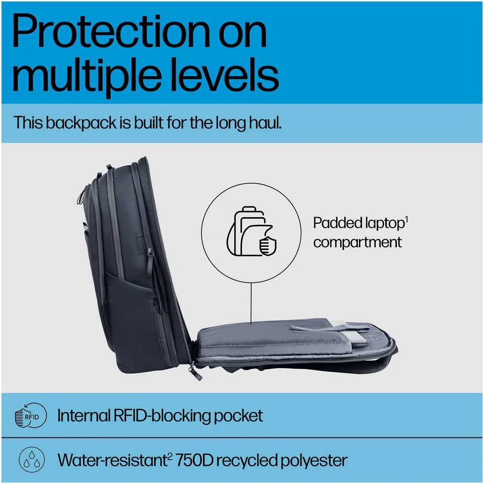 Hewlett Packard (HP) HP Travel Plus 30L 17-inch Nešiojamas kompiuteris Backpack