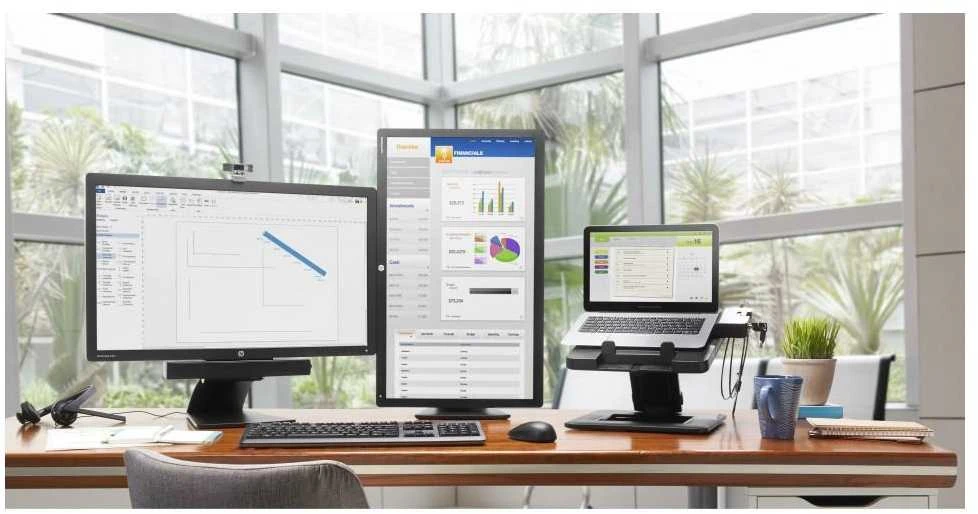 Hewlett Packard (HP) „HP UltraSlim“ prijungimo stotis 65 W – 4 x USB 3.0, 2 x DisplayPort 1.2, 1 x VGA, 1 x RJ-45, 1 x Linijinis įvestis, 1 x Linijinis išvestis