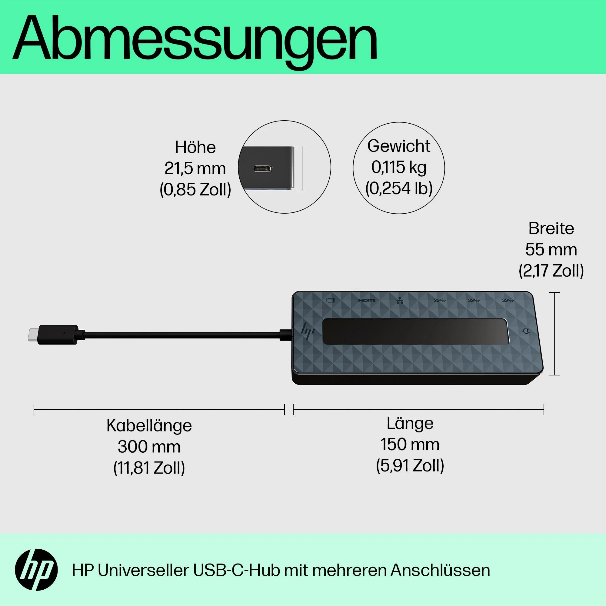 Hewlett Packard (HP) HP universalus USB-C kelių prievadų šakotuvas