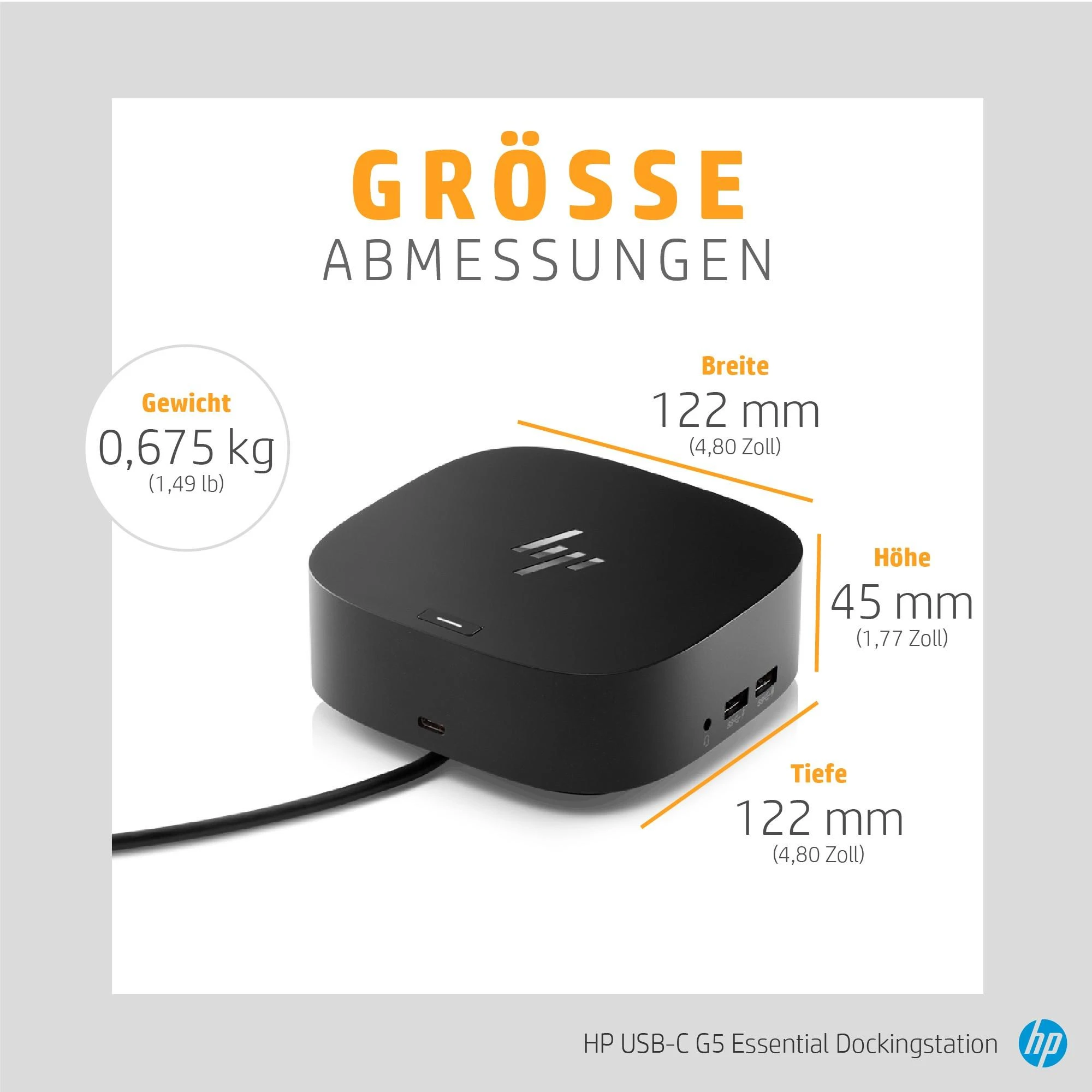 Šakotuvas Hewlett Packard (HP) HP USB-C G5 Essential Dock (EN)