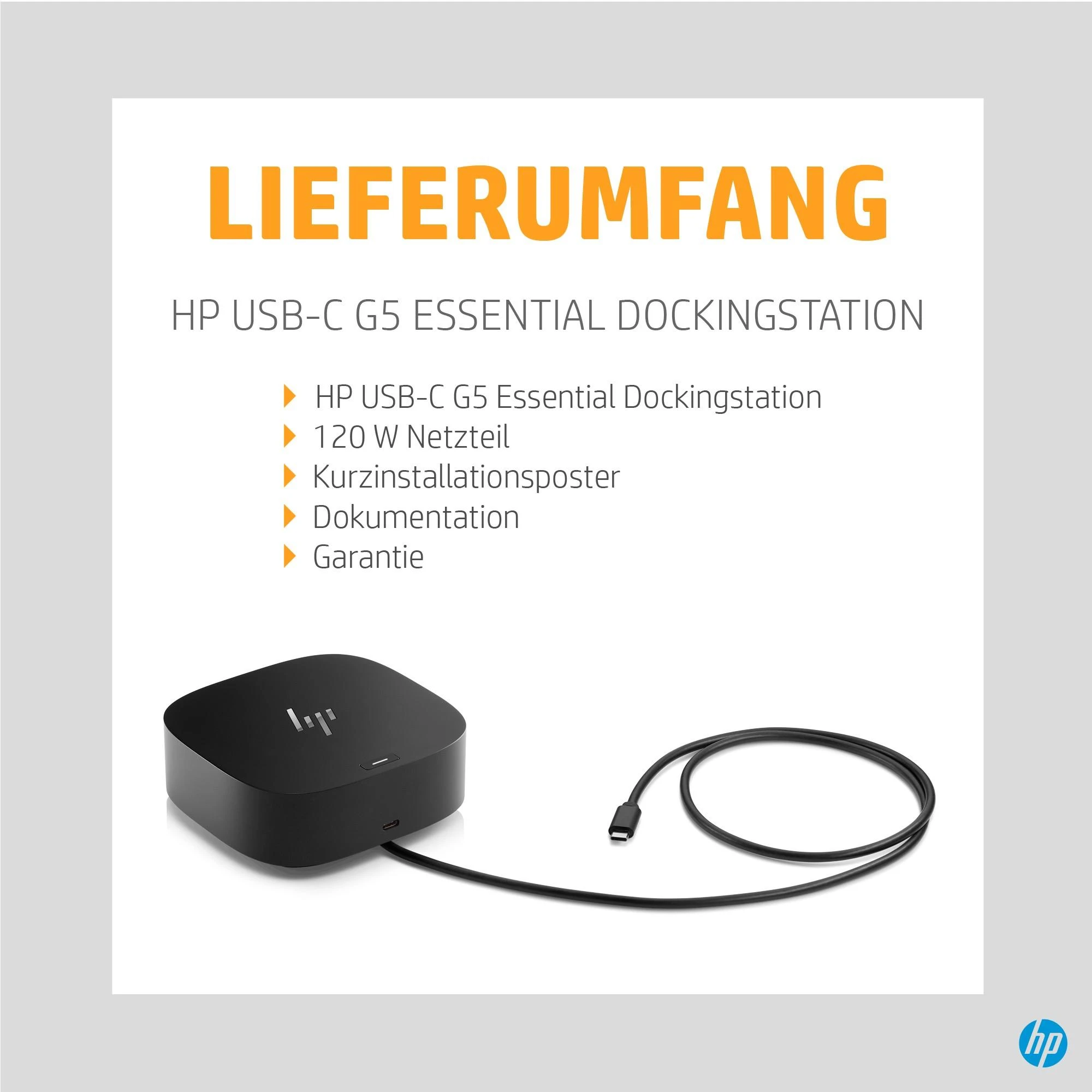 Šakotuvas Hewlett Packard (HP) HP USB-C G5 Essential Dock (EN)