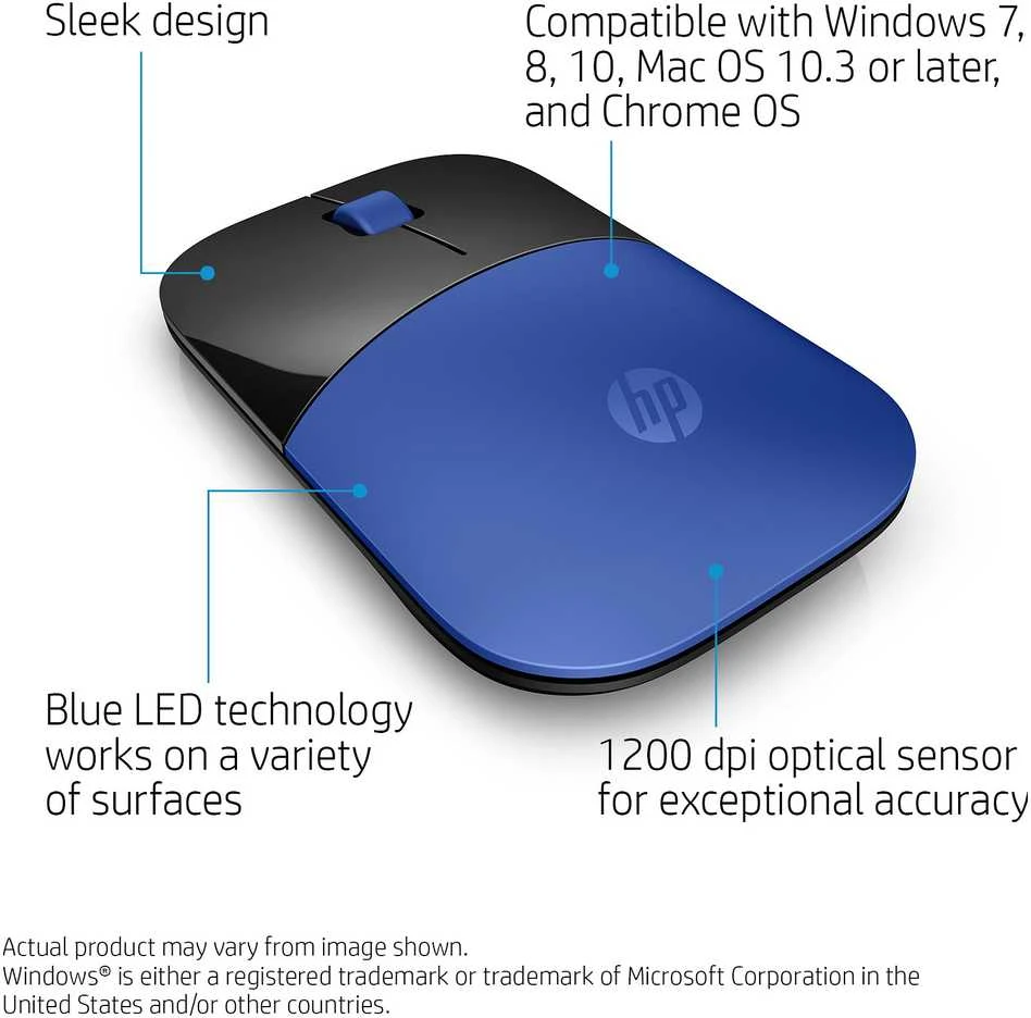 Hewlett Packard (HP) HP Z3700 Mėlyna Belaidė pelė