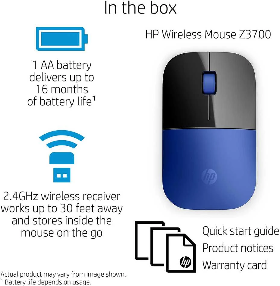Hewlett Packard (HP) HP Z3700 Mėlyna Belaidė pelė