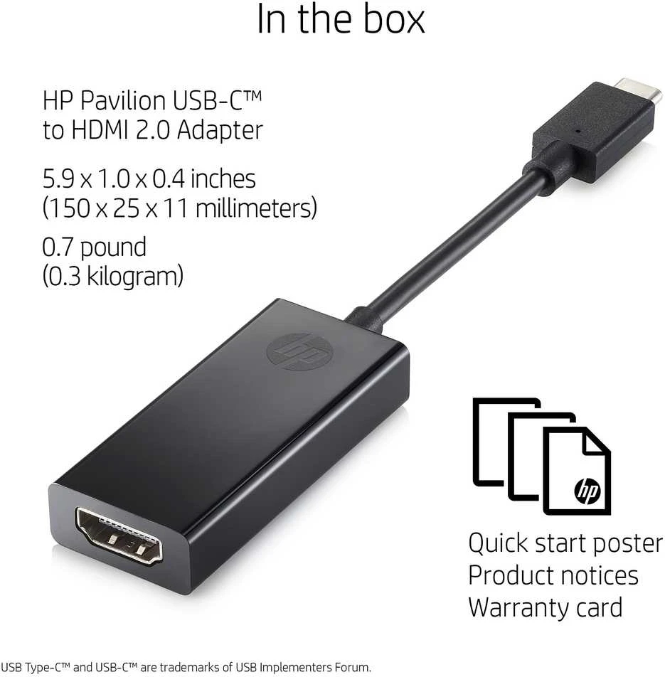 Hewlett Packard (HP) HP USB-C į HDMI 2.0 adapteris