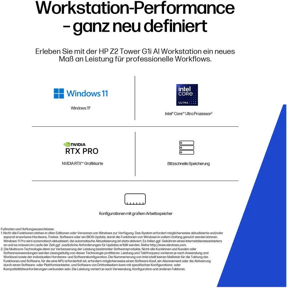 Stacionarus kompiuteris HP Z2 TWR G1I CU7 265K - 32GB 1TB W11P6 WIFI7 NO KB/M