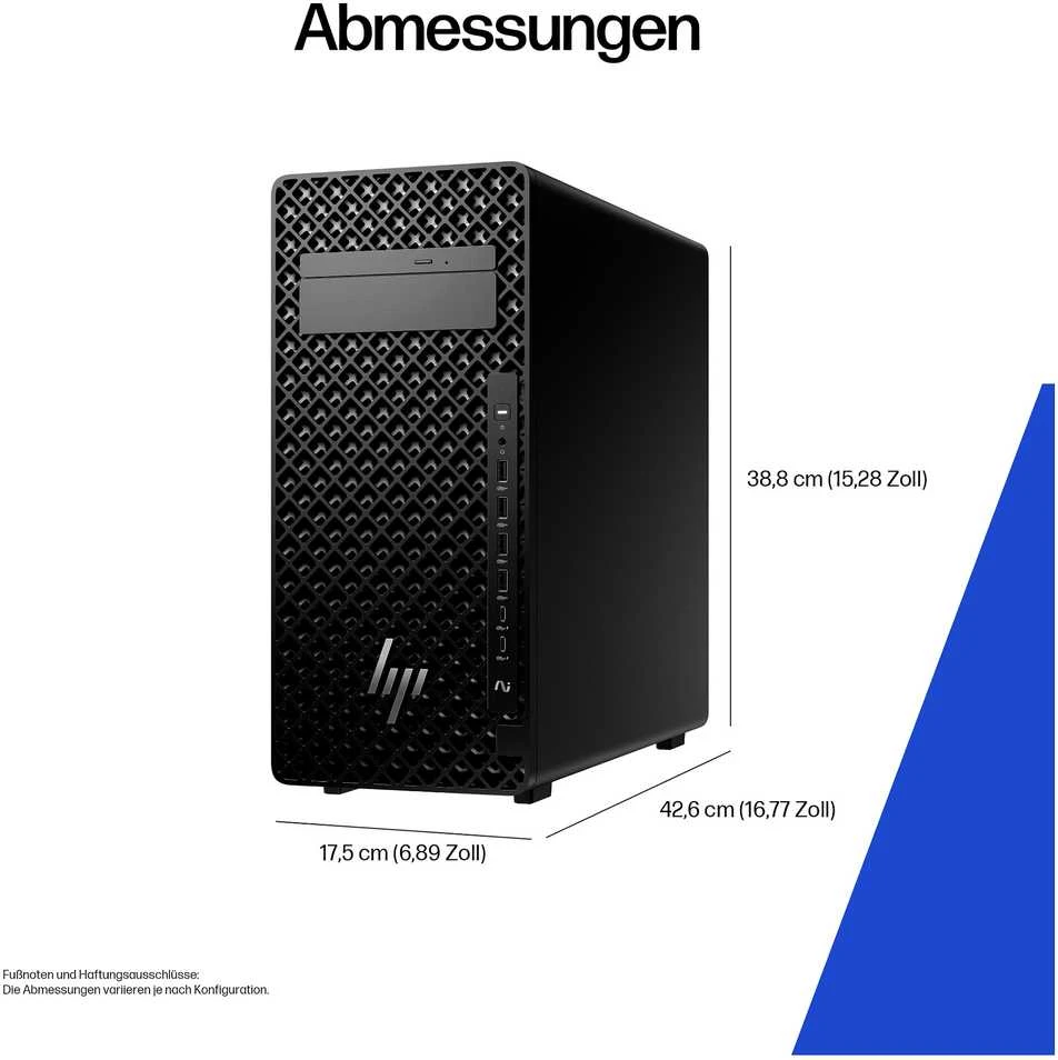 Stacionarus kompiuteris HP Z2 TWR G1i U7265K 32 GB / 1 TB asmeninis kompiuteris, Vokietija – lokalizuota vokiškai