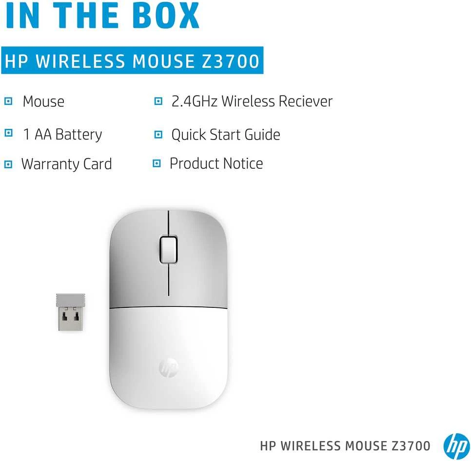 Hewlett Packard (HP) HP Z3700 Belaidė pelė - Ceramic Baltas
