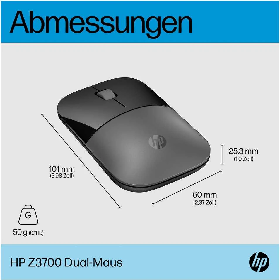 Hewlett Packard (HP) HP Z3700 dviguba sidabrininė pelė