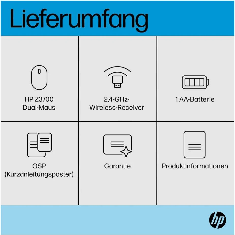 Hewlett Packard (HP) HP Z3700 dviguba sidabrininė pelė