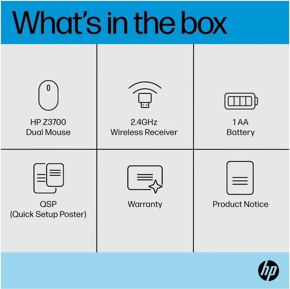 Hewlett Packard (HP) Kompiuterio Pelė - HP Z3700 1600 DPI Juoda