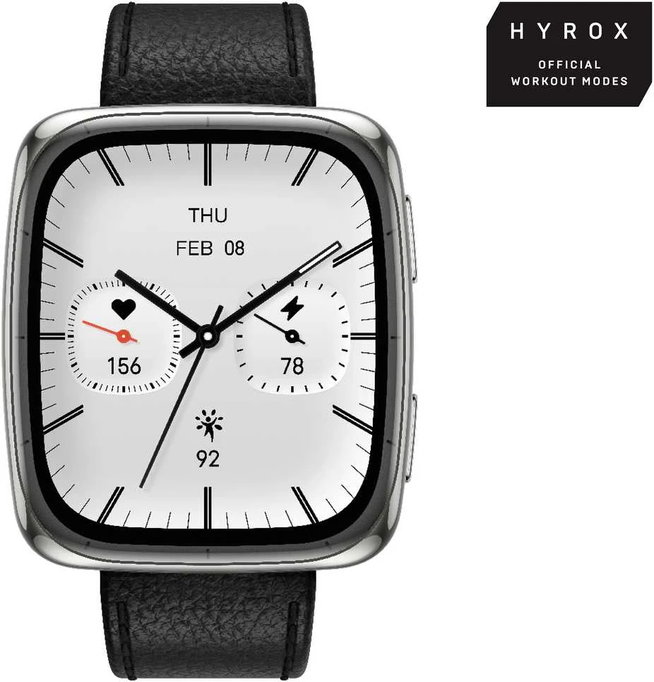 Išmanusis laikrodis Amazfit Active 2 Square, Juodas, su papildomu oranžiniu dirželiu