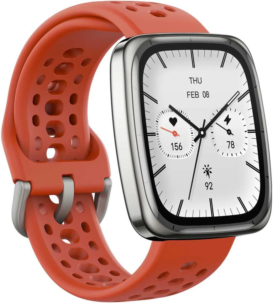 Išmanusis laikrodis Amazfit Active 2 Square, Juodas, su papildomu oranžiniu dirželiu