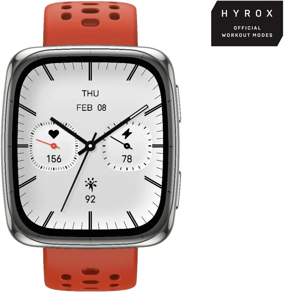 Išmanusis laikrodis Amazfit Active 2 Square, Juodas, su papildomu oranžiniu dirželiu