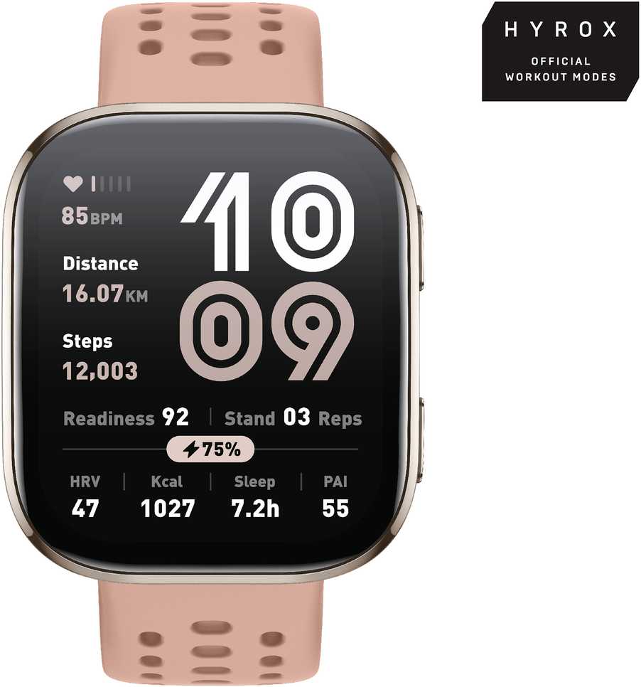 Išmanusis laikrodis Amazfit Bip 6, Kreminės spalvos su rusvu dirželiu