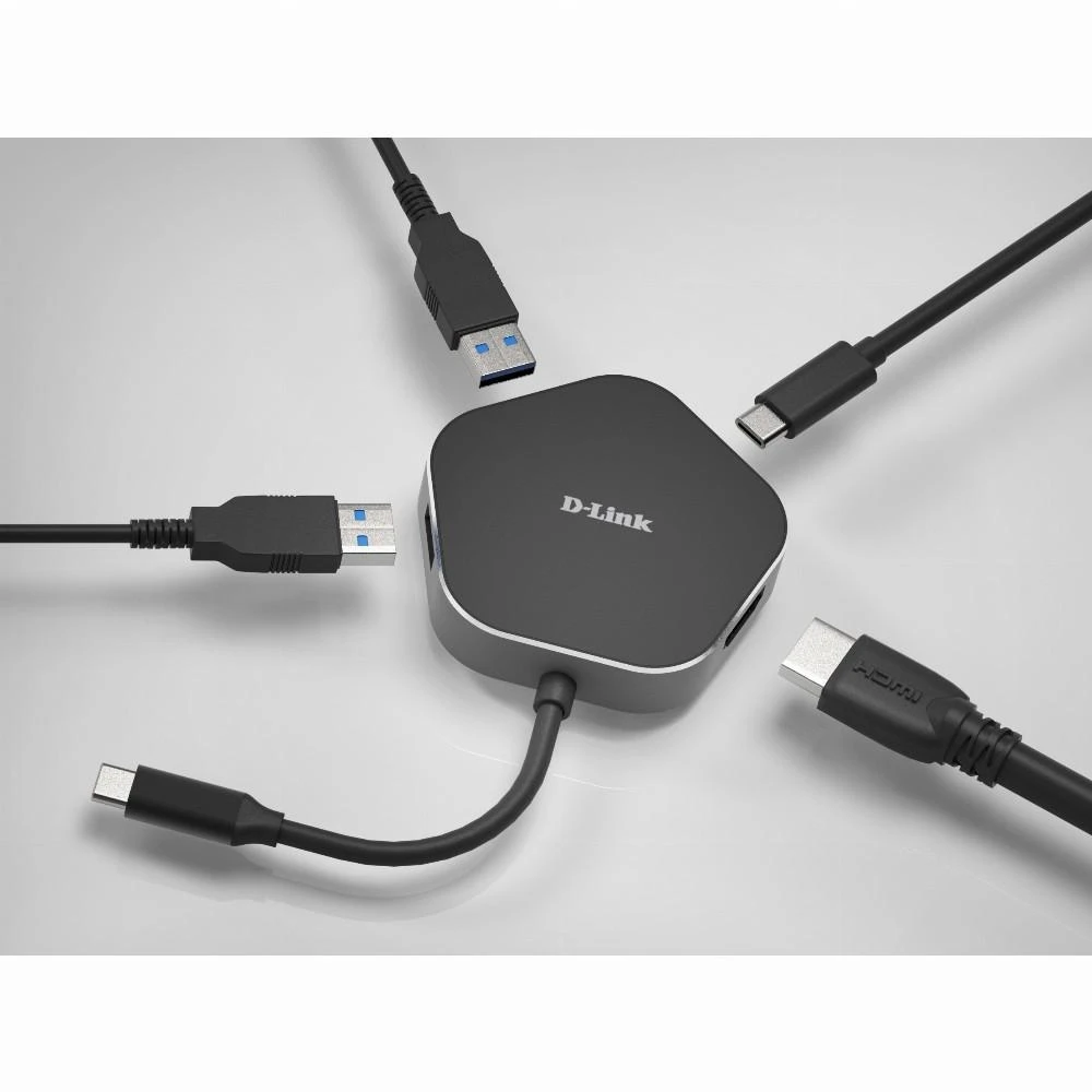 D-Link DUB-M420 knyginių kompiuterių dokas / jungčių replikatorius Vielinis Thunderbolt 3 Juoda, Sidabras