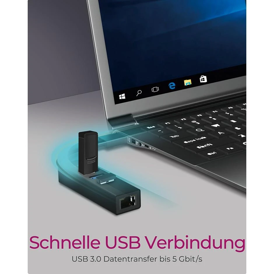 „Raidsonic“ | 4 privatūs įrenginiai, palaikantys USB 3.0 A tipo, C tipo, gigabito LAN | „Icy Box IB-HUB1419-LAN“