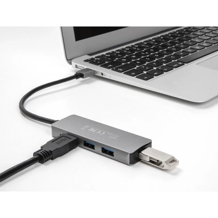 HUB USB Delock DeLOCK 63171 huby i koncentratory USB 3.2 Gen 1 (3.1 Gen 1) Type-A 5000 Mbit/s Pilka