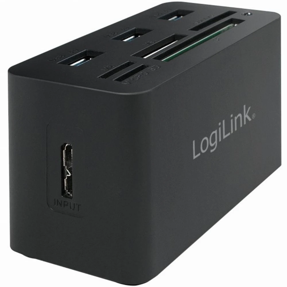 LogiLink CR0042 vertikalus USB 3.0 šakotuvas su kortelių skaitytuvu