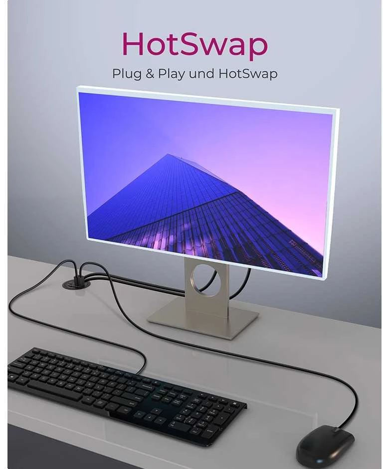 ICYBOX IB-HUB1404A Icy Box Desk Hub 2x USB 3.0, 1x USB 3.0 Type-C, garso įvestis / išvestis, SD skaitytuvas