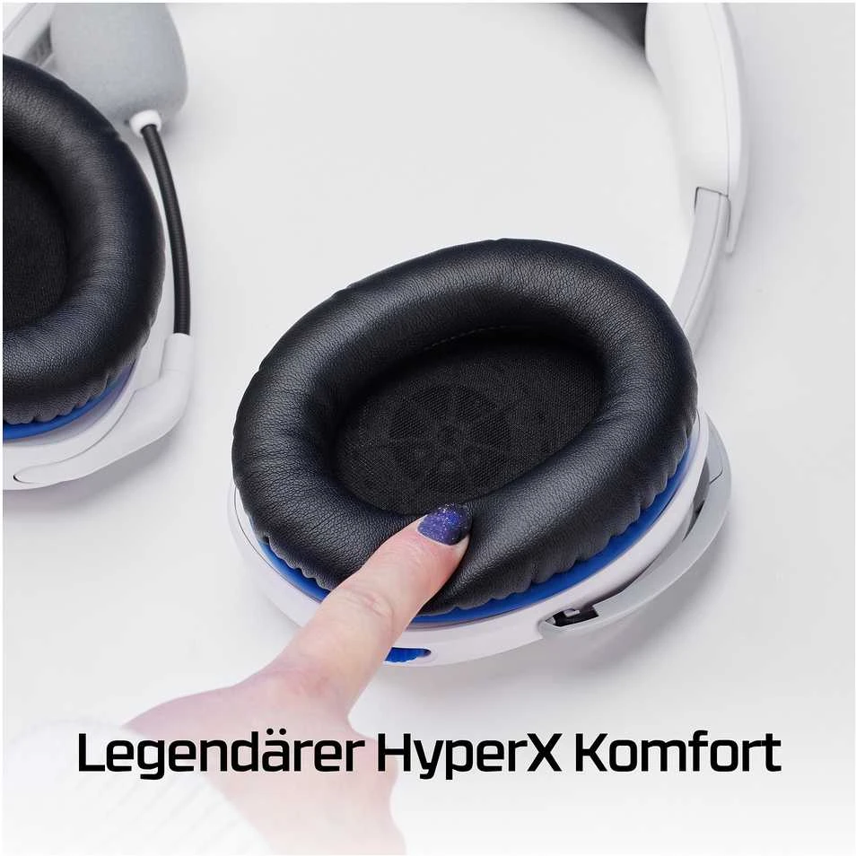 HyperX Cloud Stinger 2 žaidimams skirtos ausinės su laidu, skirtos PS4/PS5 konsolėms, Baltos