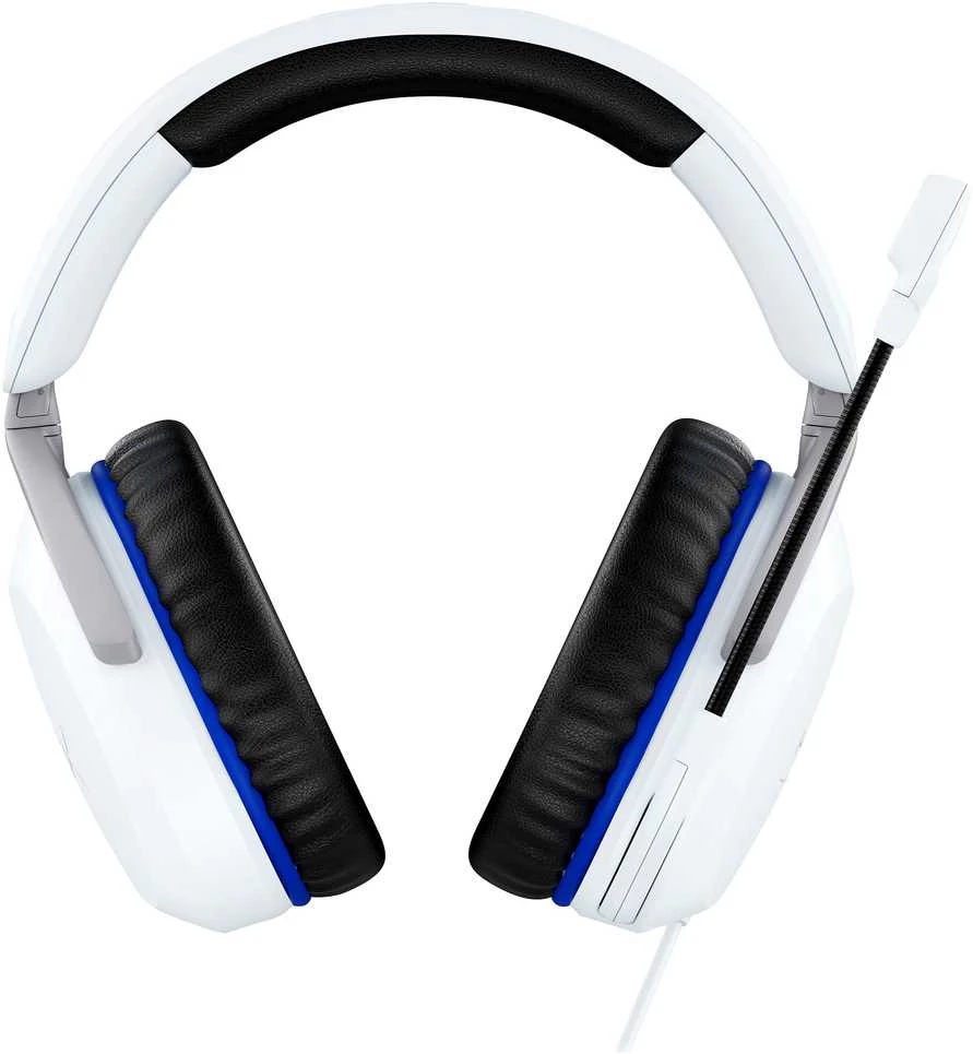 HyperX Cloud Stinger 2 žaidimams skirtos ausinės su laidu, skirtos PS4/PS5 konsolėms, Baltos