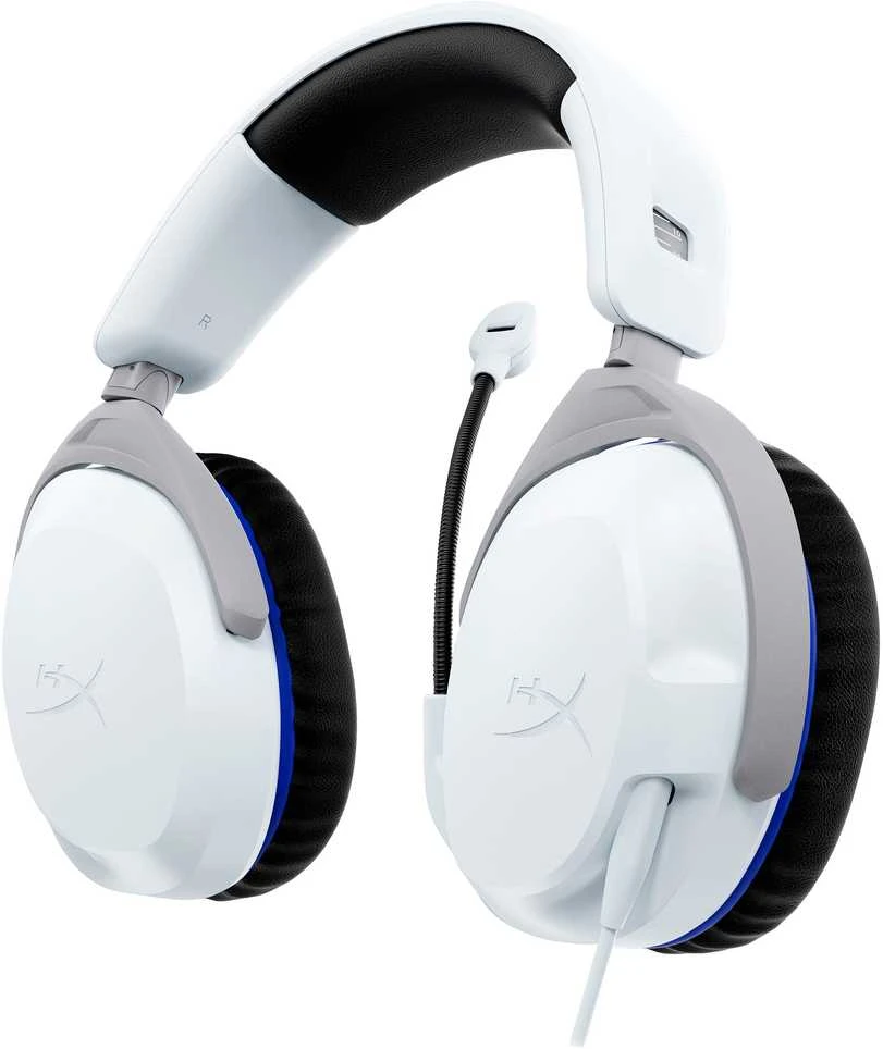 HyperX Cloud Stinger 2 žaidimams skirtos ausinės su laidu, skirtos PS4/PS5 konsolėms, Baltos