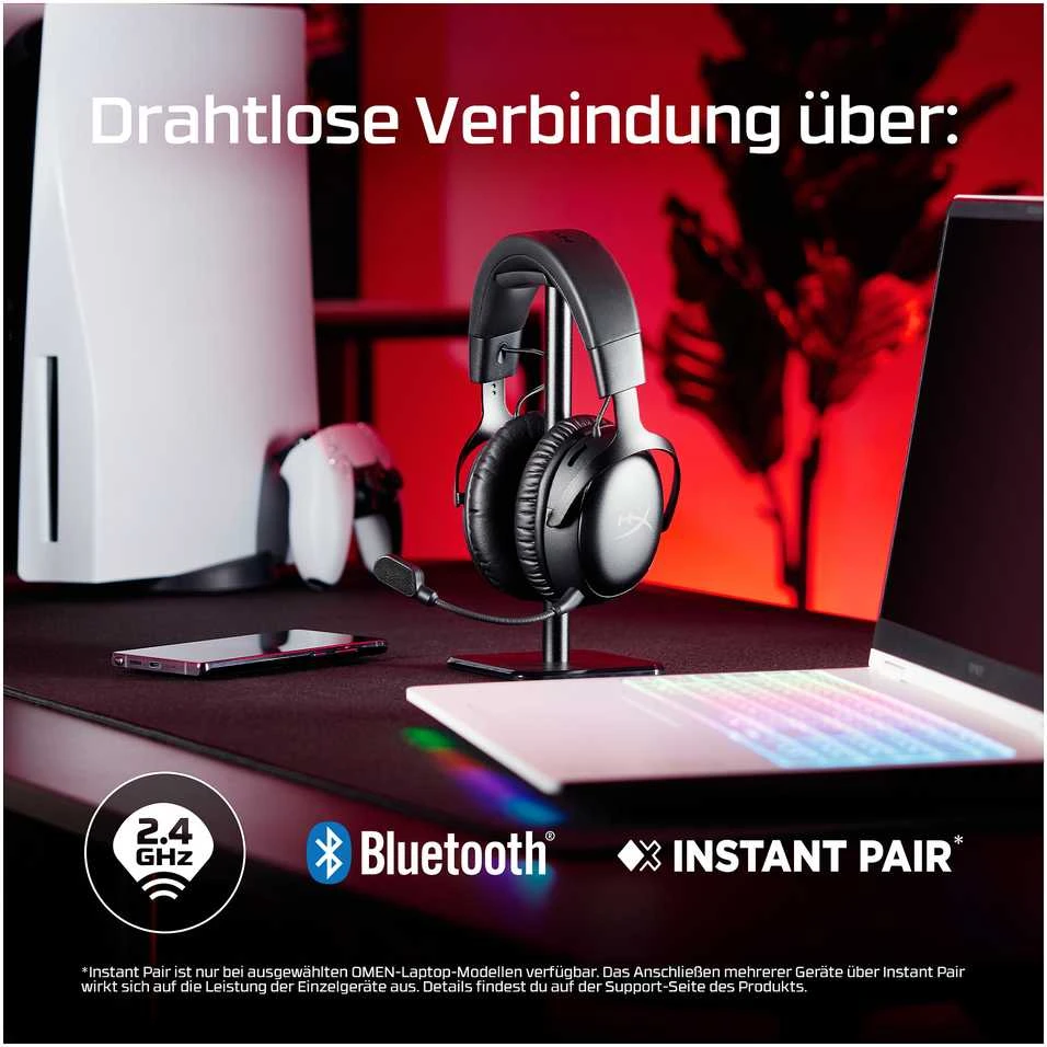 HyperX Cloud III S Belaidės Juodas (Juodos) Belaidės Žaidimų Ausinės