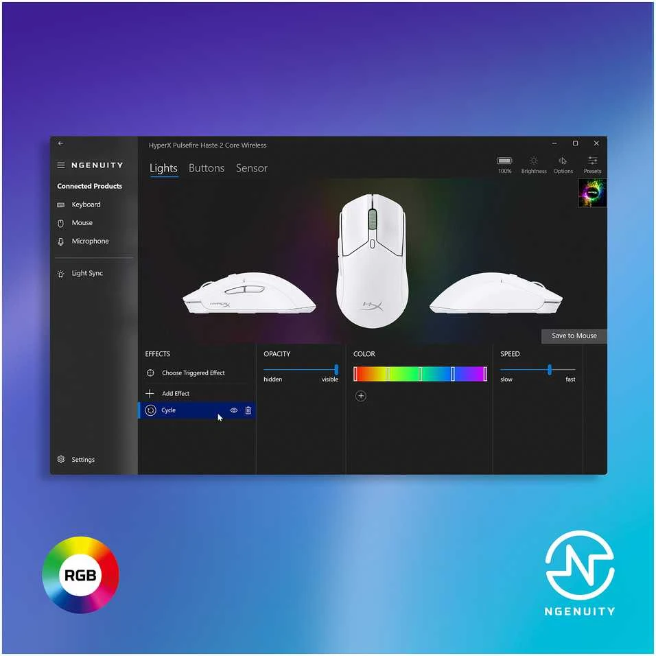 HyperX Pelė Pulsefire Haste 2 Core Baltas