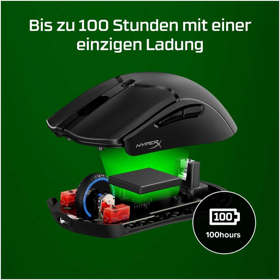 Hewlett Packard (HP) HP HyperX Pulsefire Haste 2 Mini Wireless Juodas Pelė žaidimams