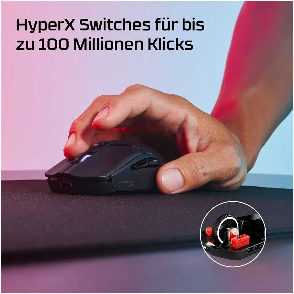 Hewlett Packard (HP) HP HyperX Pulsefire Haste 2 Mini Wireless Juodas Pelė žaidimams