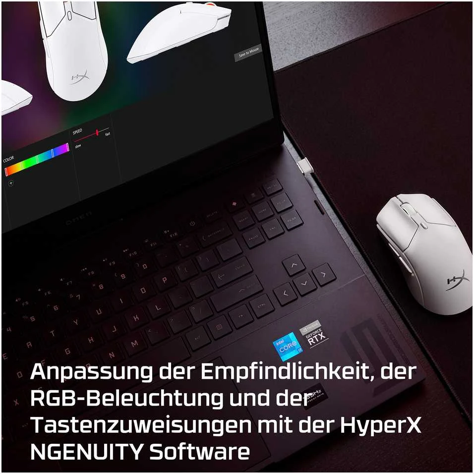 Hewlett Packard (HP) HP HyperX Pulsefire Haste 2 Mini Wireless Baltas Pelė žaidimams
