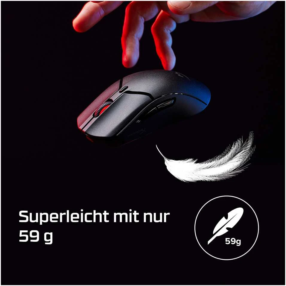 Hewlett Packard (HP) HP HyperX Pulsefire Haste 2 Mini Wireless Juodas Pelė žaidimams