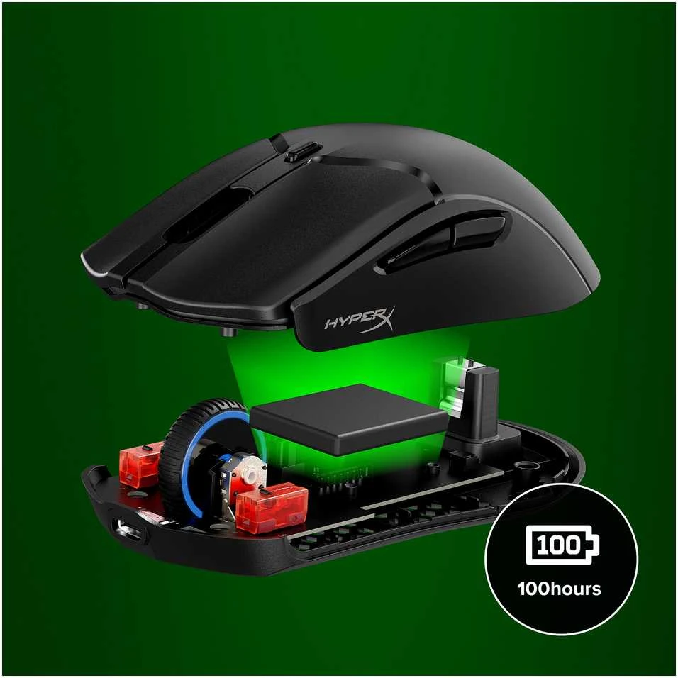 Hewlett Packard (HP) HP HyperX Pulsefire Haste 2 Mini Wireless Juodas Pelė žaidimams